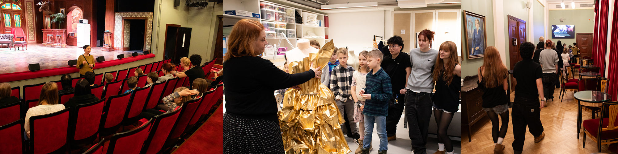 Kuvakollaasi teatterikierroksista